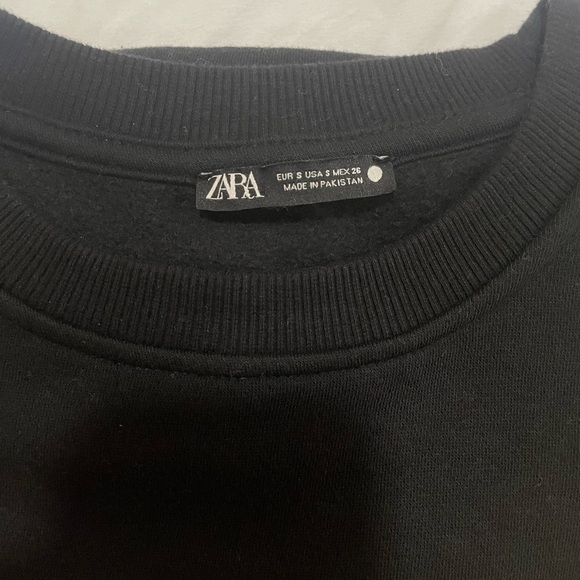 Zara Jet Black Crewneck Top - Picture 3 of 4